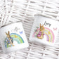 Rabbit Rainbow Design Personalised Mug With Coaster