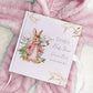 Pink Floral Bunny Personalised Baby Shower Guestbook with Ribbon