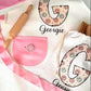 Floral Initial  - Personalised Kids Linen Apron Baking Set