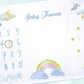 Personalised Weather Theme Storm Design Milestone Baby Blanket Gift Set