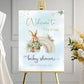 Green Bunny Rainbow baby Shower Welcome Banner