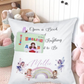 Magical Fairy Princess Rainbow theme Personalised Nursery Pocket Cushion