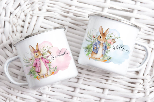 Dreamy Rabbit Cloud Personalised Mug With Coaster