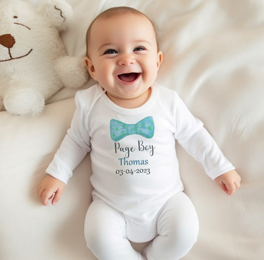 Personalised Page Boy Theme Baby Romper Set