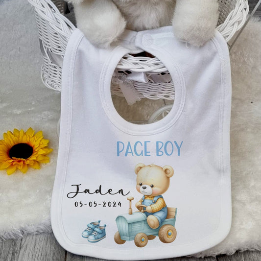 Personalised Page Boy Bear Theme Baby Romper Set