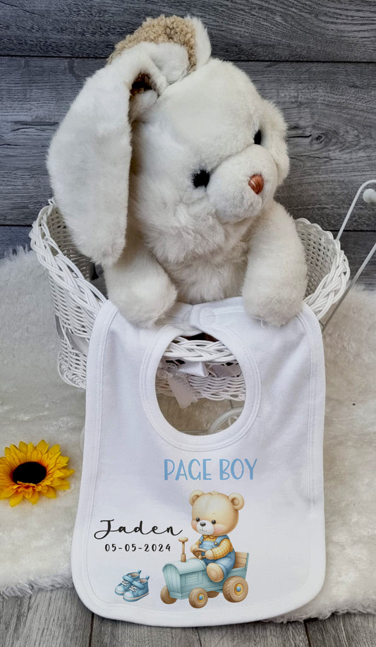 Personalised Page Boy Bear Theme Baby Romper Set