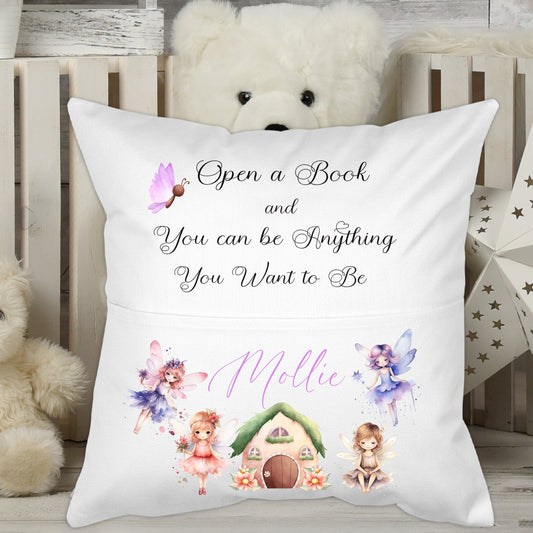 Dancing Fairy Design Nursery Pocket Cushion