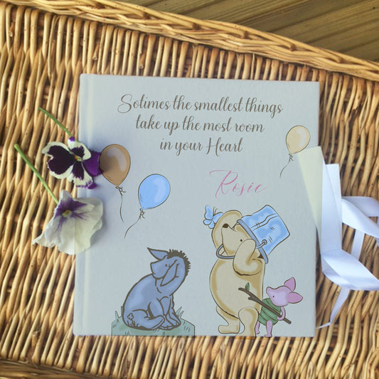 Pooh Bear Personalised Birthday Memory Book with Ribbon