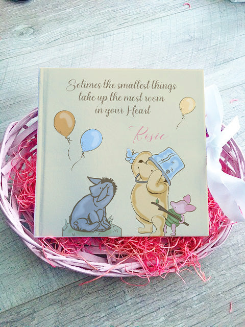 Pooh Bear Personalised Birthday Memory Book with Ribbon