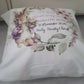 Pink Bunny Design Christening Gift Cushion