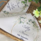 Personalised Floral Design Wedding Napkin Set