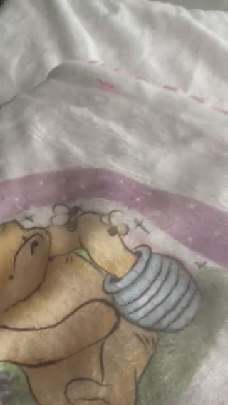 Pooh bear Pink Rainbow Design Baby Blanket Set