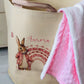 Personalised Pink Bunny Large Toy basket Gift Set With Cushion