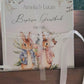 Cute Twins Bunny Personalised Christening Guestbook with Ribbon