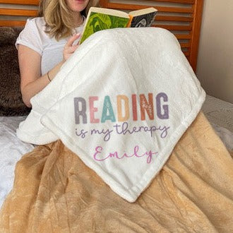 Reading is My Therapy Personalised Kids Super Soft Reading Blanket