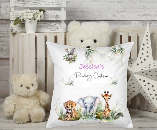 Personalised Jungle design Kids  Pocket Pillow