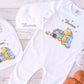 Pooh Bear and Pig - Personalised Baby Blanket Set