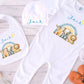 Safari Rainbow Design Personalised Baby Blanket Set