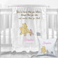 Pooh Bear and Pig Design Personalised Baby Blanket Set