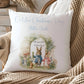 PERSONALISED Twins Bunny Christening Cushion