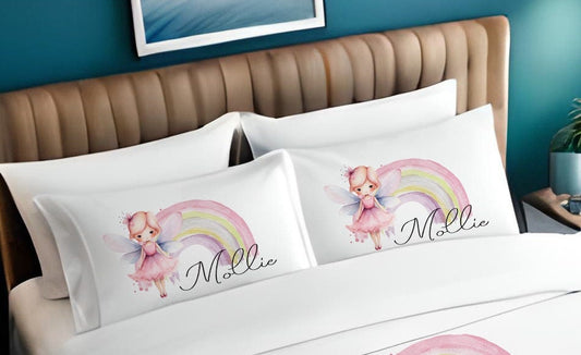 Rainbow Fairy Girl - Personalised Duvet Cover Set